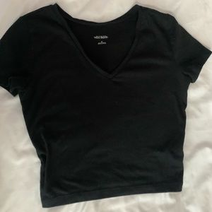 Wild Fable Black V Neck Crop Top